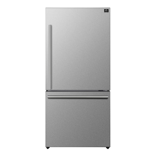 FORNO 2-Piece SS Kitchen Bundle - 30" Electric Range and 31" Bottom Freezer Refrigerator