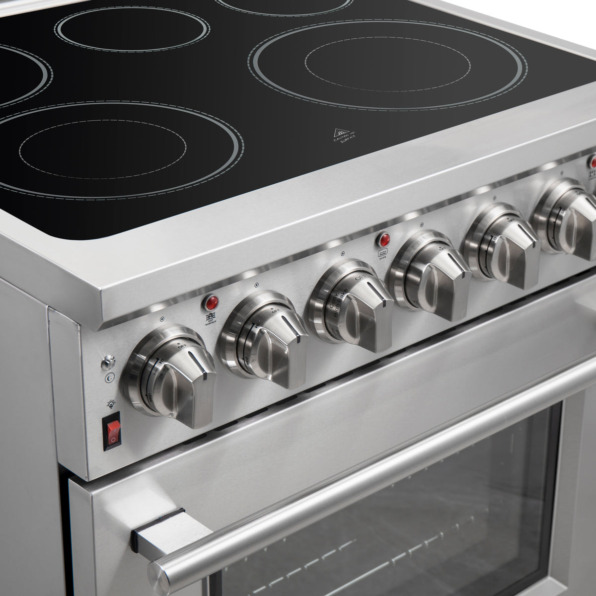 FORNO 2-Piece SS Kitchen Bundle - 30" Electric Range and 31" Bottom Freezer Refrigerator