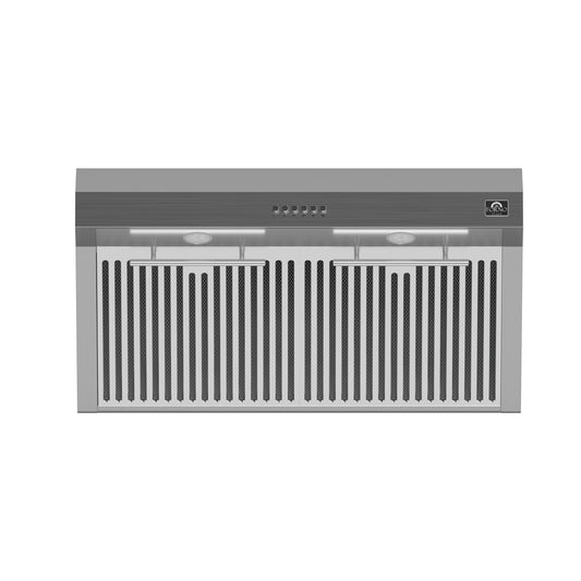 Forno Bari Espresso 30-Inch Under Cabinet Range Hood, Stainless Steel, 400 CFM, LED Lighting, Dishwasher-Safe Baffle Filters, 4-Speed Fan Control