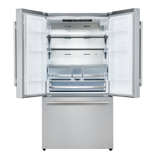 Forno Aosta 36-Inch French Door Refrigerator, Stainless Steel, 22.4 cu.ft, External Water Dispenser, Automatic Ice Maker, ENERGY STAR Certified