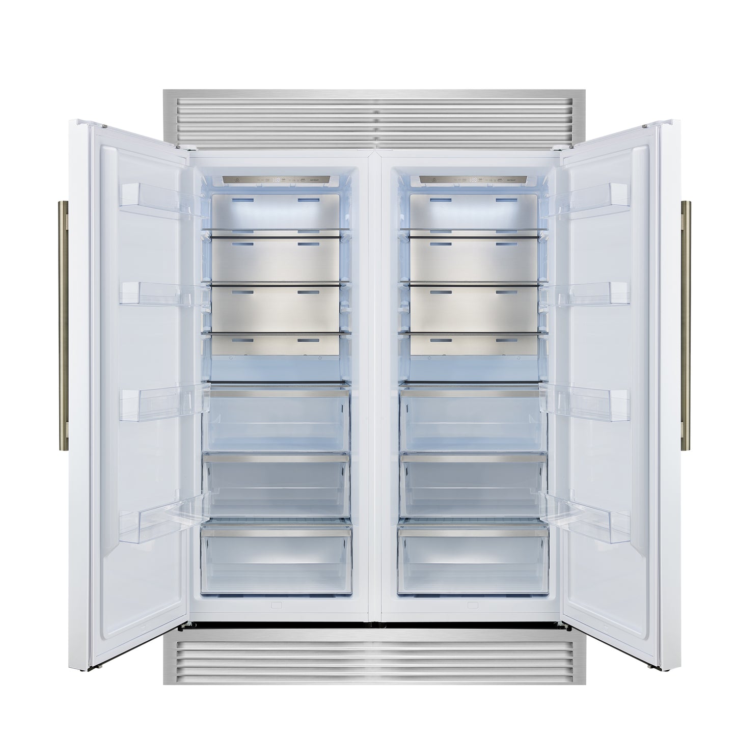 Forno Maderno 2-28-Inch Wide Convertible Refrigerator/Freezer in White, Decorative Trim, 27.2 cu.ft, 84-Inch High, ENERGY STAR Certified