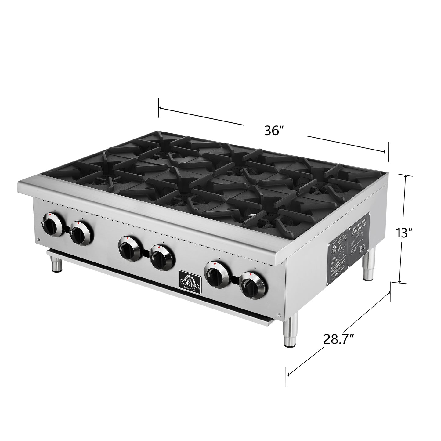 Forno Commerciale 36 Inch Gas Hotplate