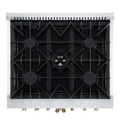 Forno Galiano 30-inch Freestanding French Door Dual Fuel Range Black
