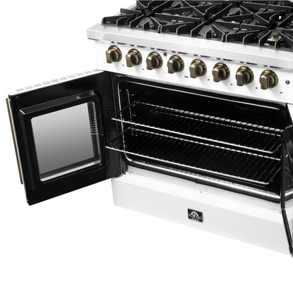 Forno Galiano 36-inch Freestanding French Door Dual Fuel Range White