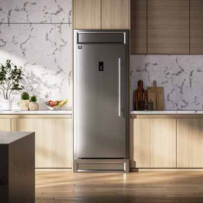 Forno Fortezza 32 Inch Left-Swing Freezer with Trim Kit, Stainless Steel, with Automatic Ice Maker
