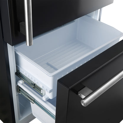 FORNO 2-Piece Black Kitchen Bundle - 30" Induction Range and 31" Bottom Freezer Refrigerator