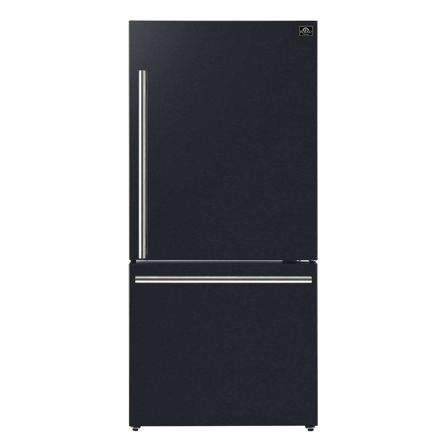 FORNO 2-Piece Black Kitchen Bundle - 30" Induction Range and 31" Bottom Freezer Refrigerator