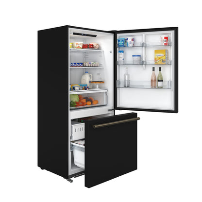 FORNO 2-Piece Black Kitchen Bundle - 30" Induction Range and 31" Bottom Freezer Refrigerator