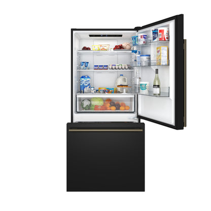 FORNO 2-Piece Black Kitchen Bundle - 30" Induction Range and 31" Bottom Freezer Refrigerator