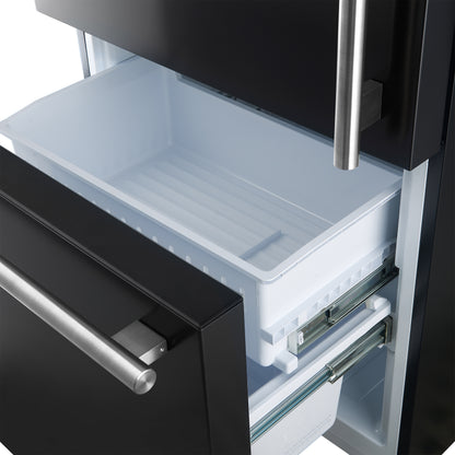 FORNO 2-Piece Black Kitchen Bundle - 30" Induction Range and 31" Bottom Freezer Refrigerator