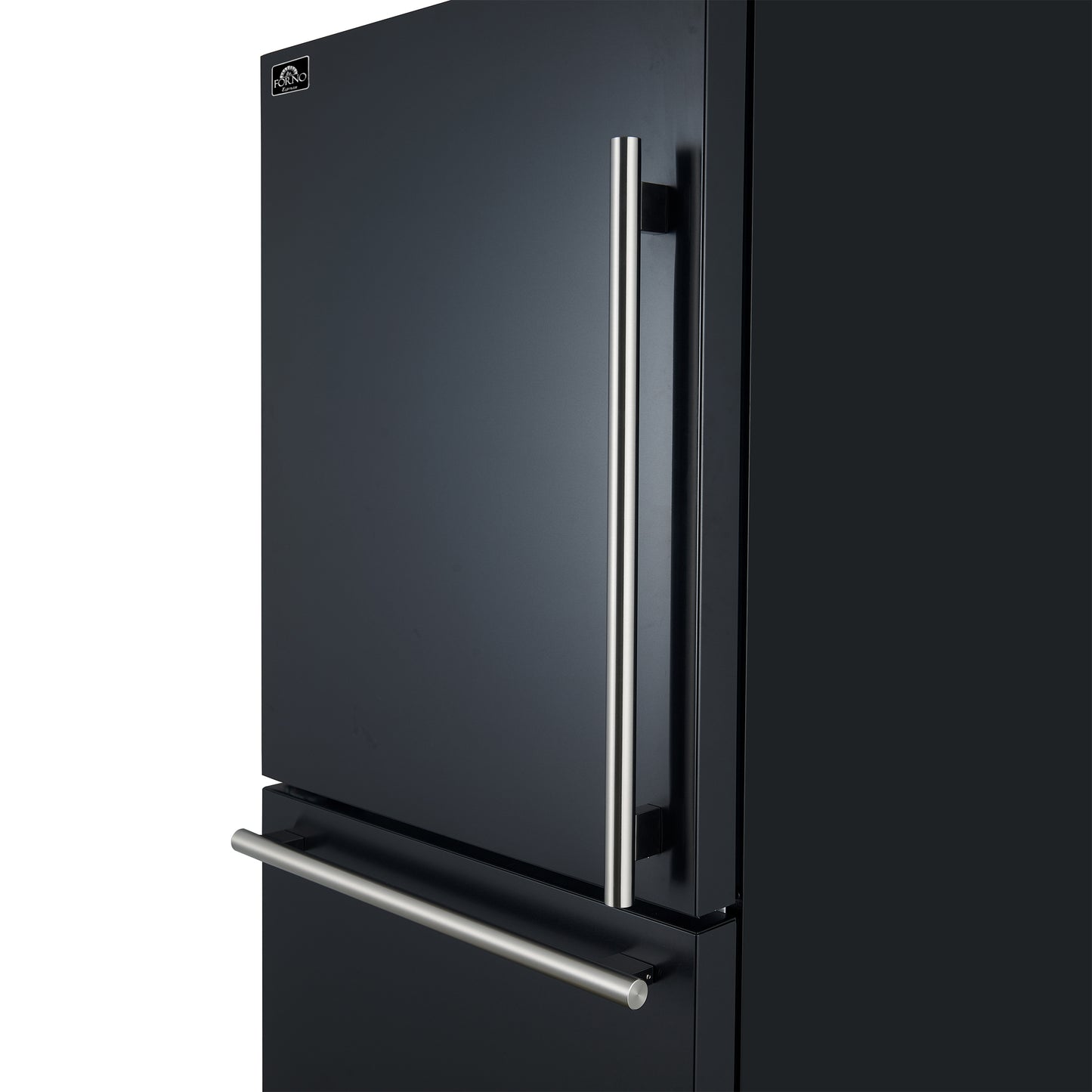 FORNO 2-Piece Black Kitchen Bundle - 30" Induction Range and 31" Bottom Freezer Refrigerator