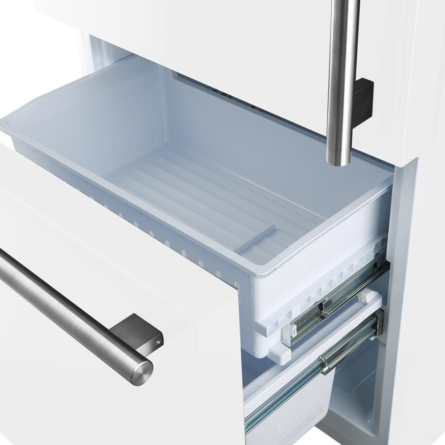 FORNO 2-Piece White Kitchen Bundle - 30" Induction Range and 31" Bottom Freezer Refrigerator