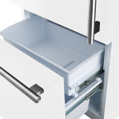 FORNO 2-Piece White Kitchen Bundle - 30" Induction Range and 31" Bottom Freezer Refrigerator