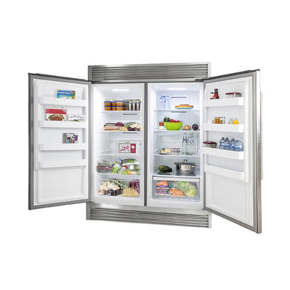 Forno Rizzuto 56-Inch Convertible Refrigerator/Freezer Set, 27.6 cu.ft Total Capacity, Decorative Grill, ENERGY STAR Certified