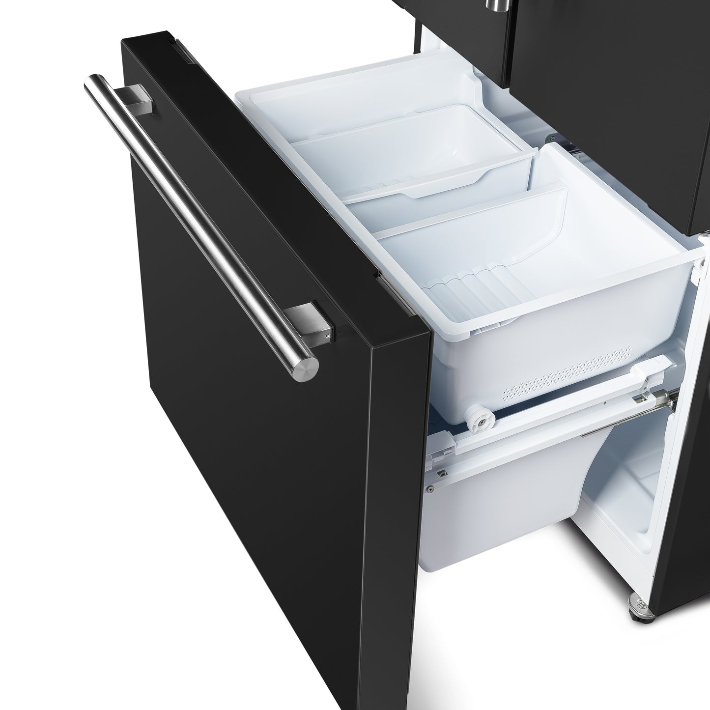 FORNO 2-Piece Black Kitchen Bundle - 30" Induction Range and 31" Bottom Freezer Refrigerator
