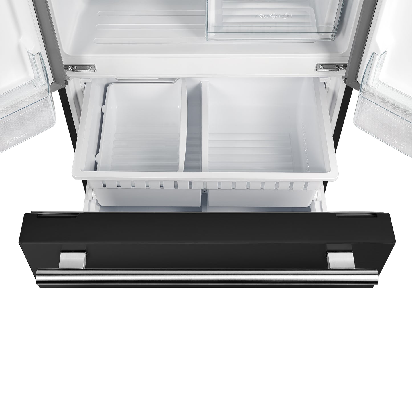 FORNO 2-Piece Black Kitchen Bundle - 30" Induction Range and 31" Bottom Freezer Refrigerator