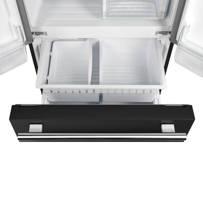 FORNO 2-Piece Black Kitchen Bundle - 30" Induction Range and 31" Bottom Freezer Refrigerator