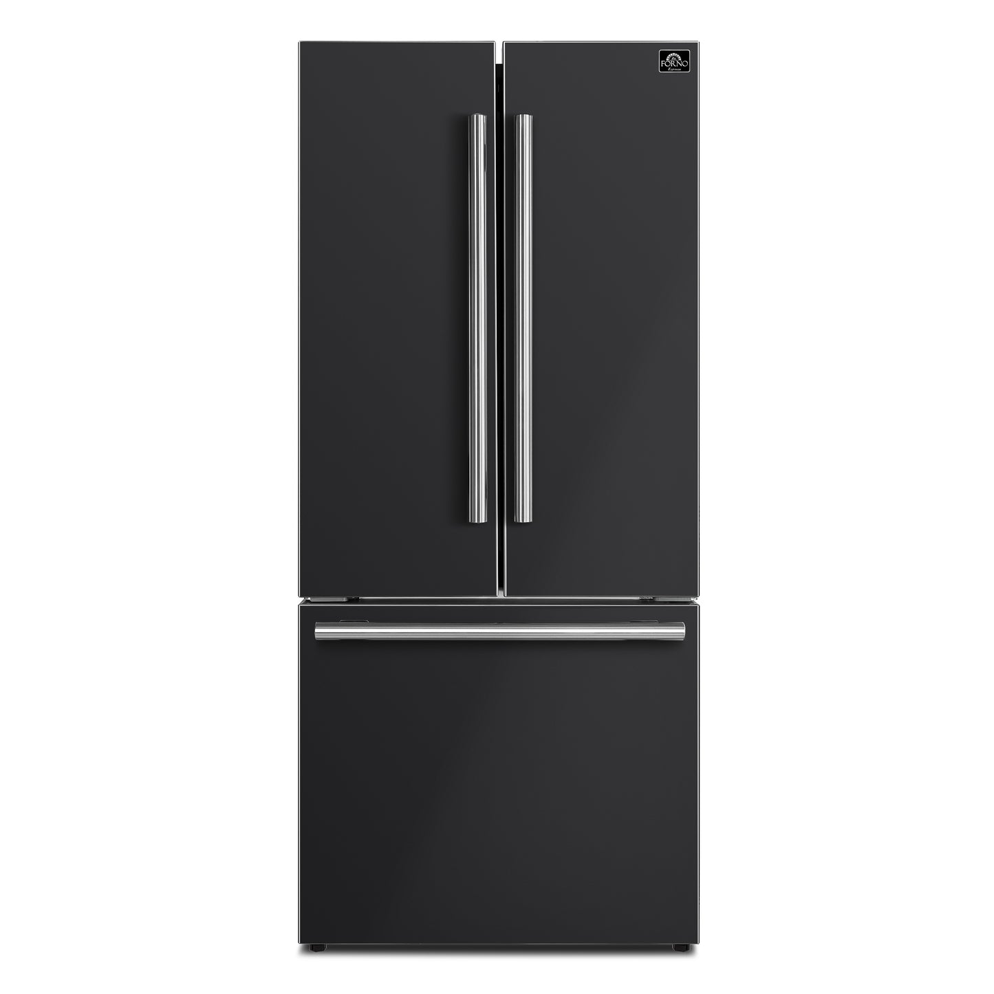 FORNO 2-Piece Black Kitchen Bundle - 30" Induction Range and 31" Bottom Freezer Refrigerator