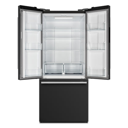 FORNO 2-Piece Black Kitchen Bundle - 30" Induction Range and 31" Bottom Freezer Refrigerator