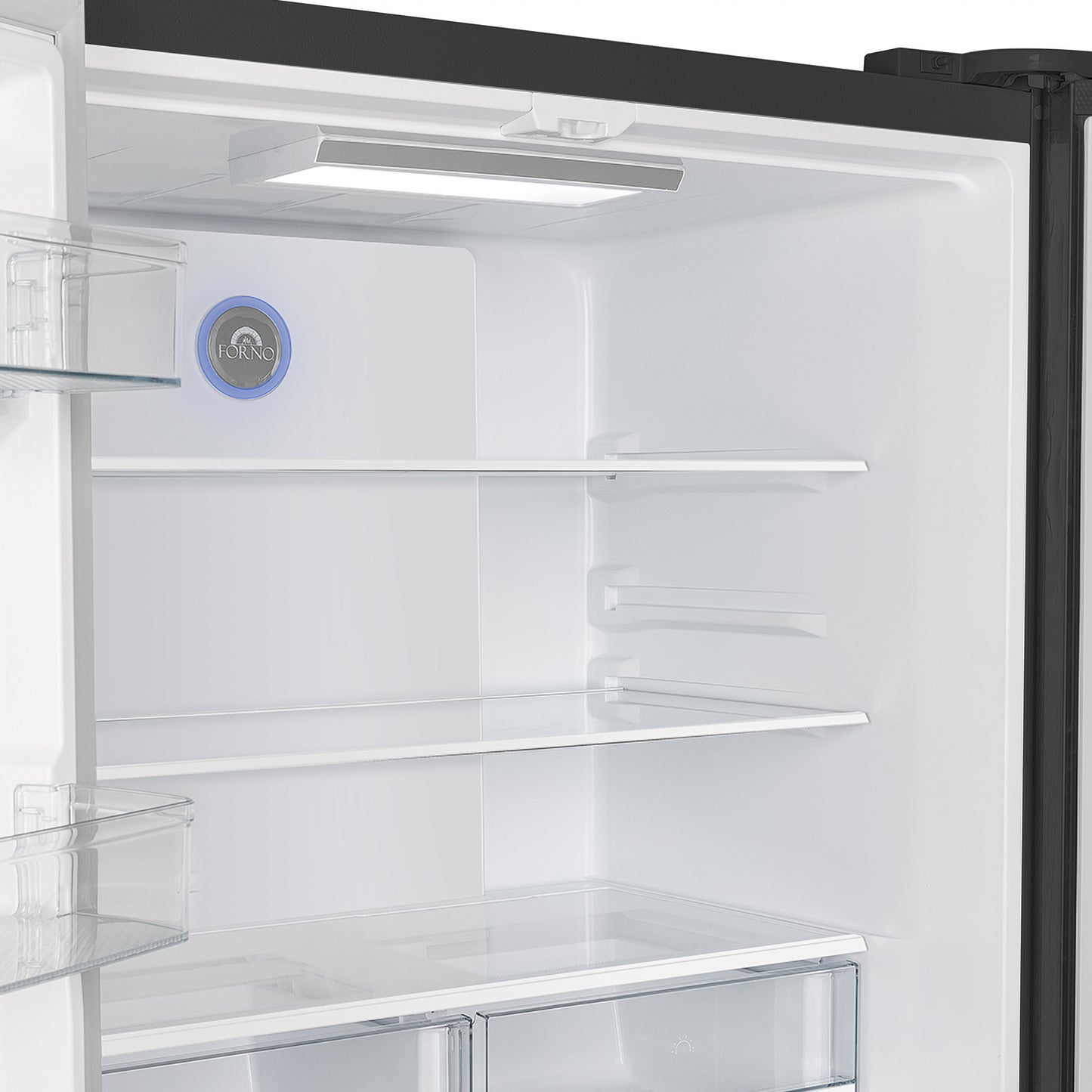 FORNO 2-Piece Black Kitchen Bundle - 30" Induction Range and 36" Bottom Freezer Refrigerator