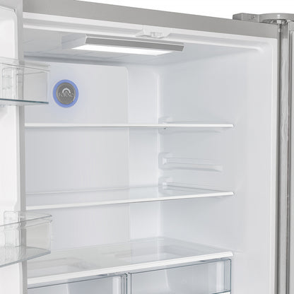 Forno Moena 36-Inch French Door Refrigerator, 19.2 cu.ft, Counter Depth, Ice Maker, Stainless Steel Interior Panel, ENERGY STAR Certified