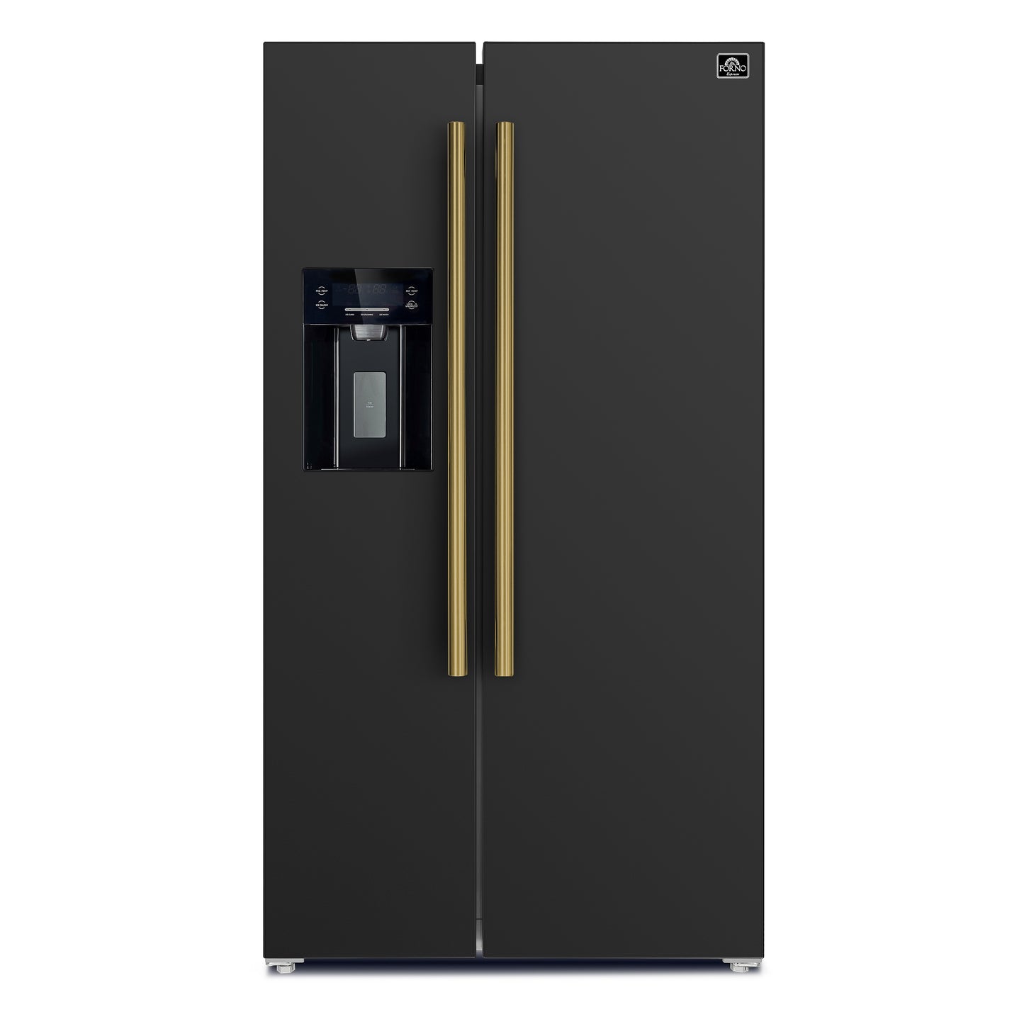 FORNO 2-Piece Black Kitchen Bundle - 30" Induction Range and 36" Bottom Freezer Refrigerator