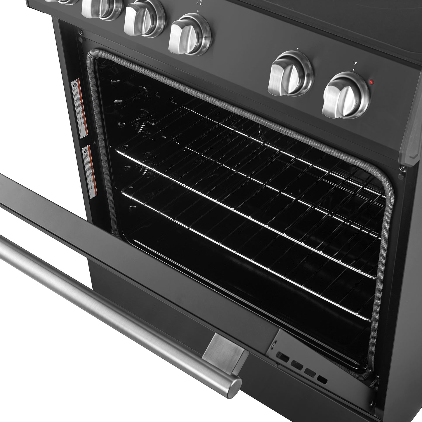 FORNO 2-Piece Black Kitchen Bundle - 30" Electric Range and 31" Bottom Freezer Refrigerator