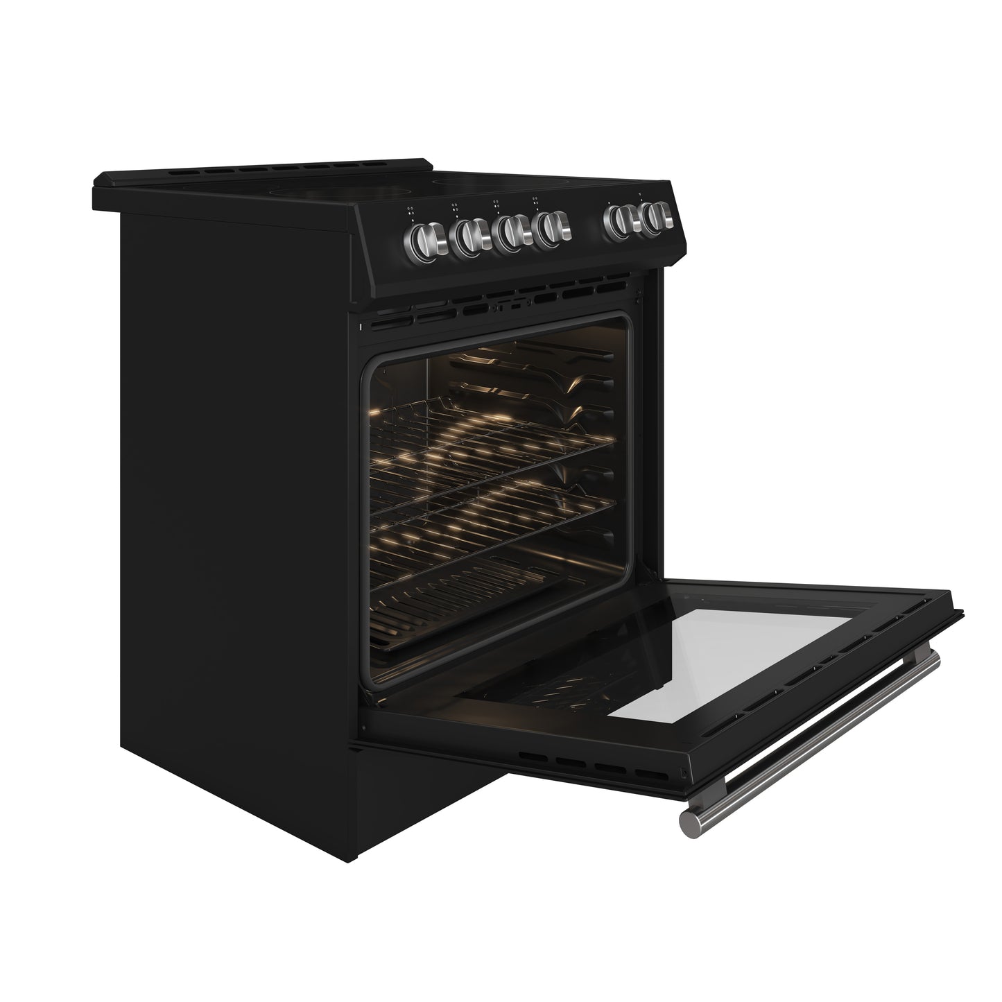 FORNO 2-Piece Black Kitchen Bundle - 30" Electric Range and 31" Bottom Freezer Refrigerator