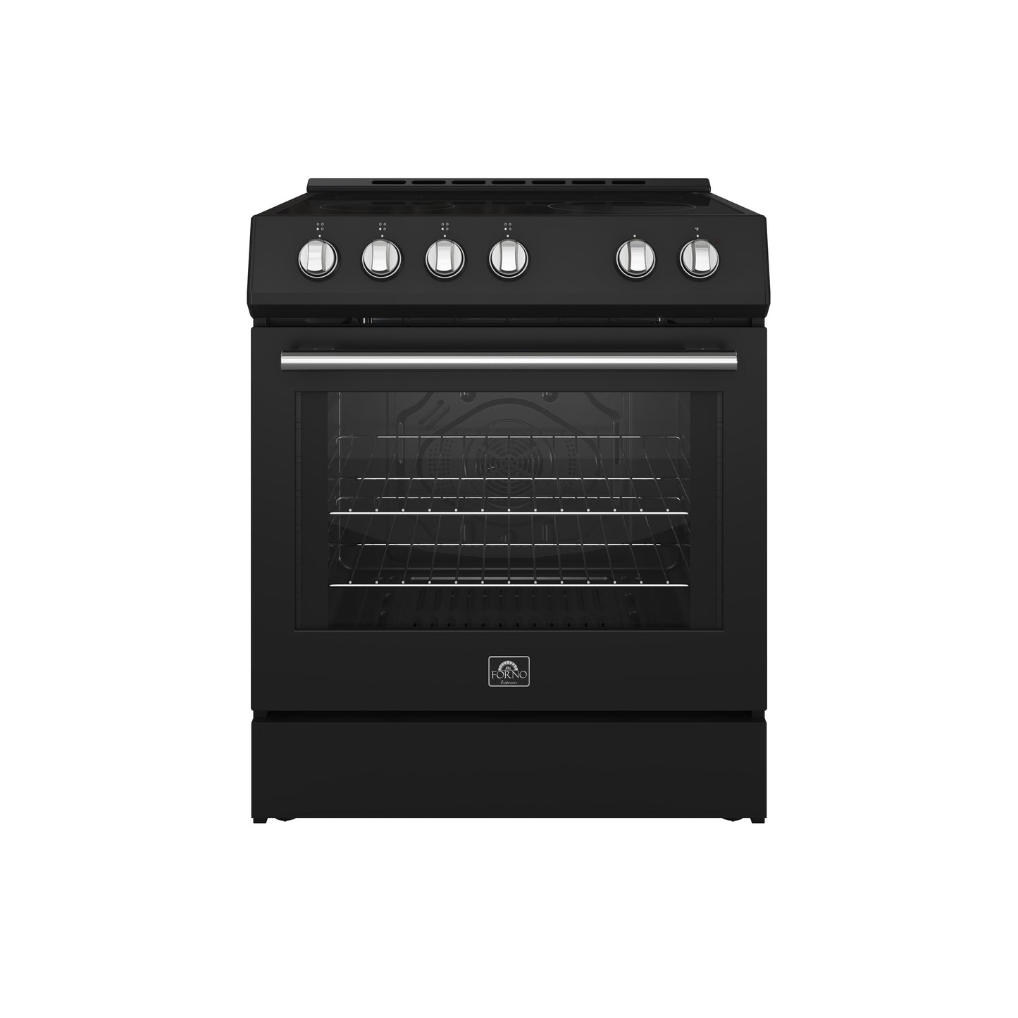 FORNO 2-Piece Black Kitchen Bundle - 30" Electric Range and 31" Bottom Freezer Refrigerator