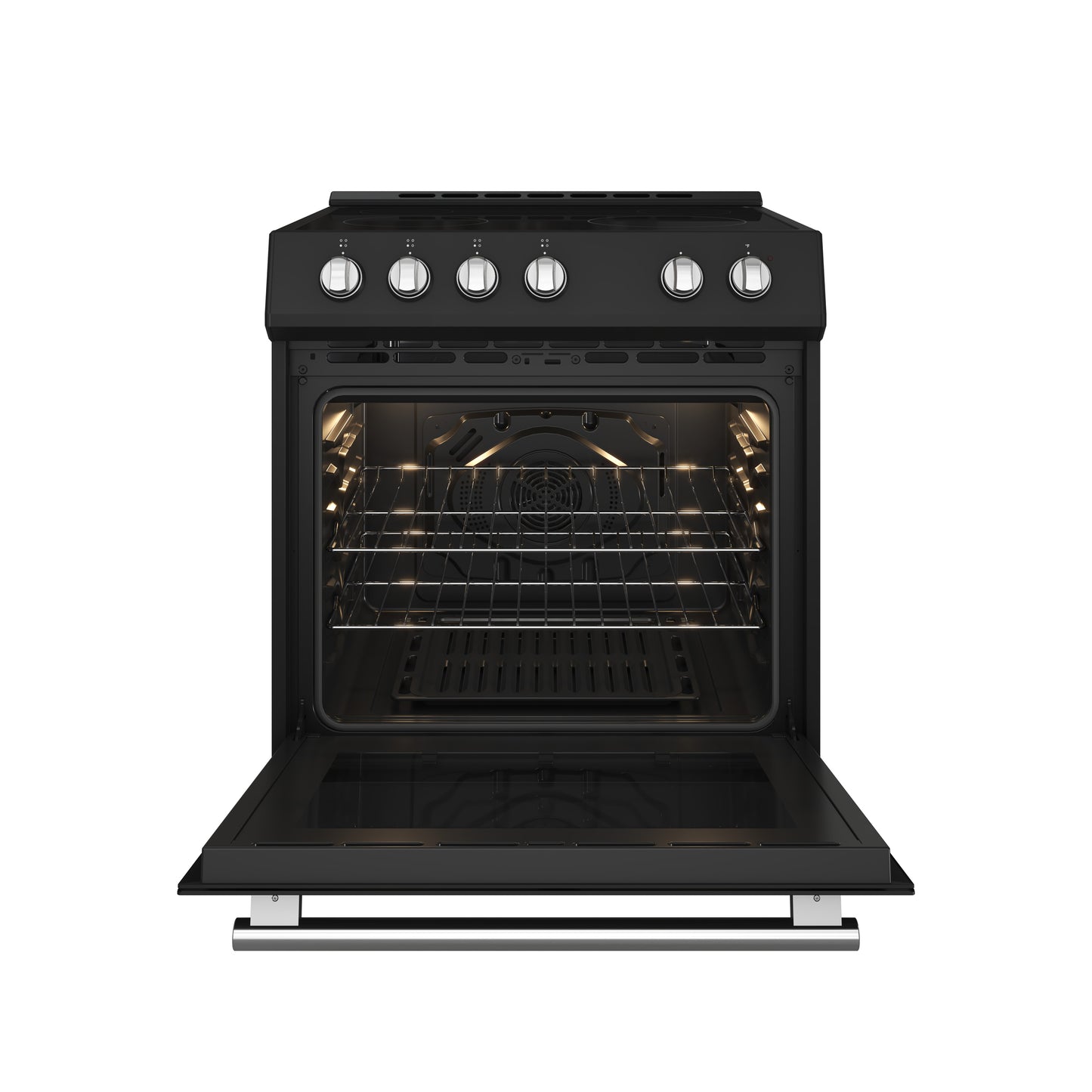 FORNO 2-Piece Black Kitchen Bundle - 30" Electric Range and 31" Bottom Freezer Refrigerator