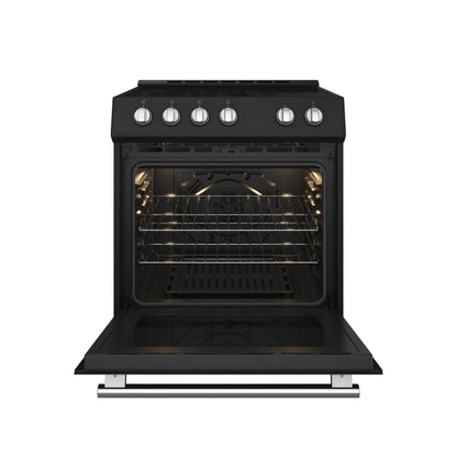 FORNO 2-Piece Black Kitchen Bundle - 30" Electric Range and 31" Bottom Freezer Refrigerator