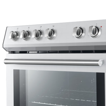 FORNO 2-Piece Black Kitchen Bundle - 30" Electric Range and 31" Bottom Freezer Refrigerator