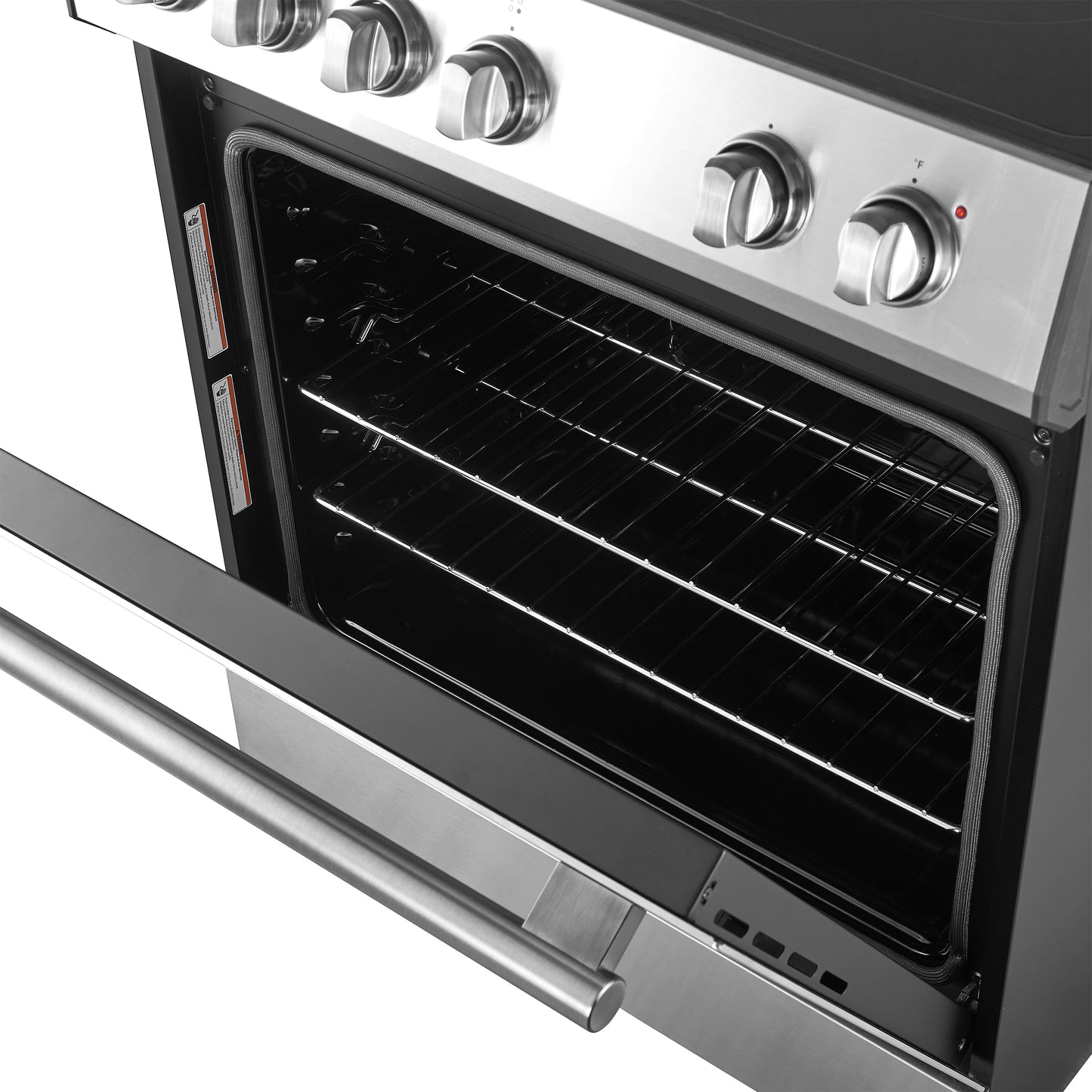 FORNO 2-Piece Black Kitchen Bundle - 30" Electric Range and 31" Bottom Freezer Refrigerator