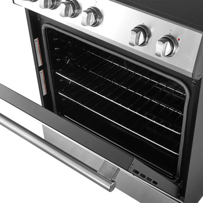FORNO 2-Piece Black Kitchen Bundle - 30" Electric Range and 31" Bottom Freezer Refrigerator