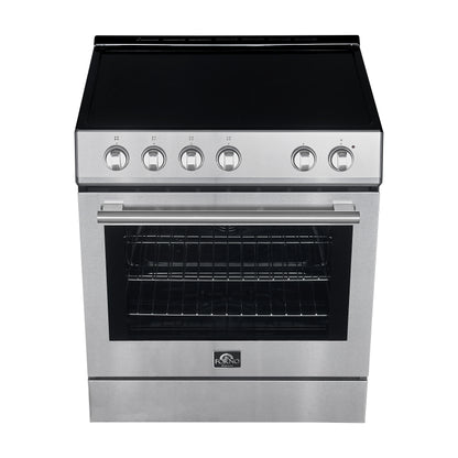 FORNO 2-Piece Black Kitchen Bundle - 30" Electric Range and 31" Bottom Freezer Refrigerator