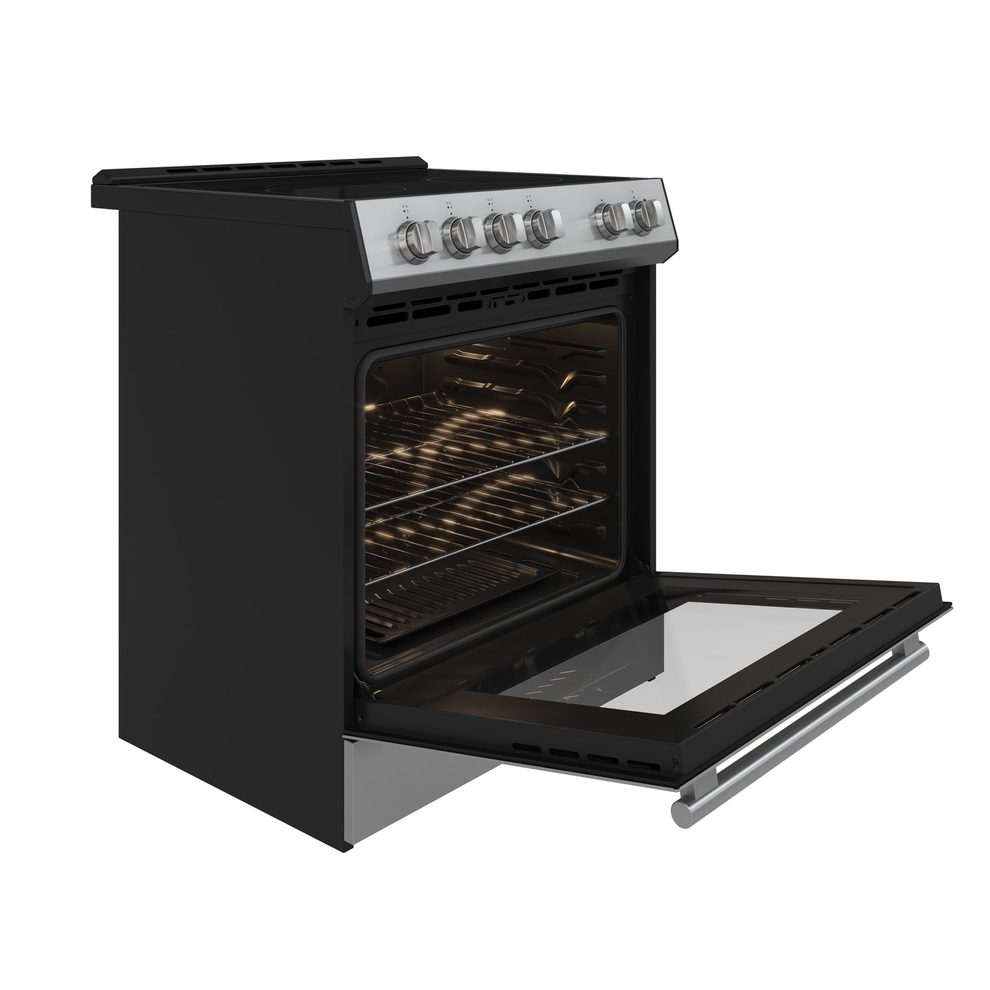FORNO 2-Piece Black Kitchen Bundle - 30" Electric Range and 31" Bottom Freezer Refrigerator