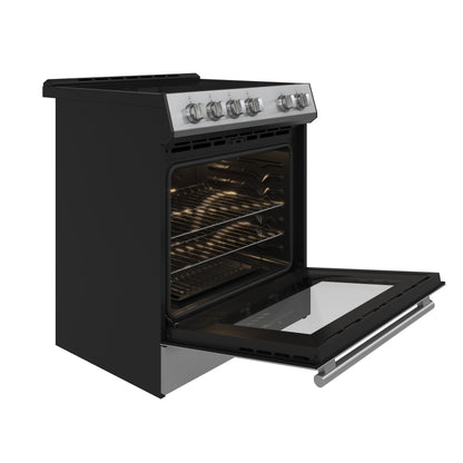 FORNO 2-Piece Black Kitchen Bundle - 30" Electric Range and 31" Bottom Freezer Refrigerator