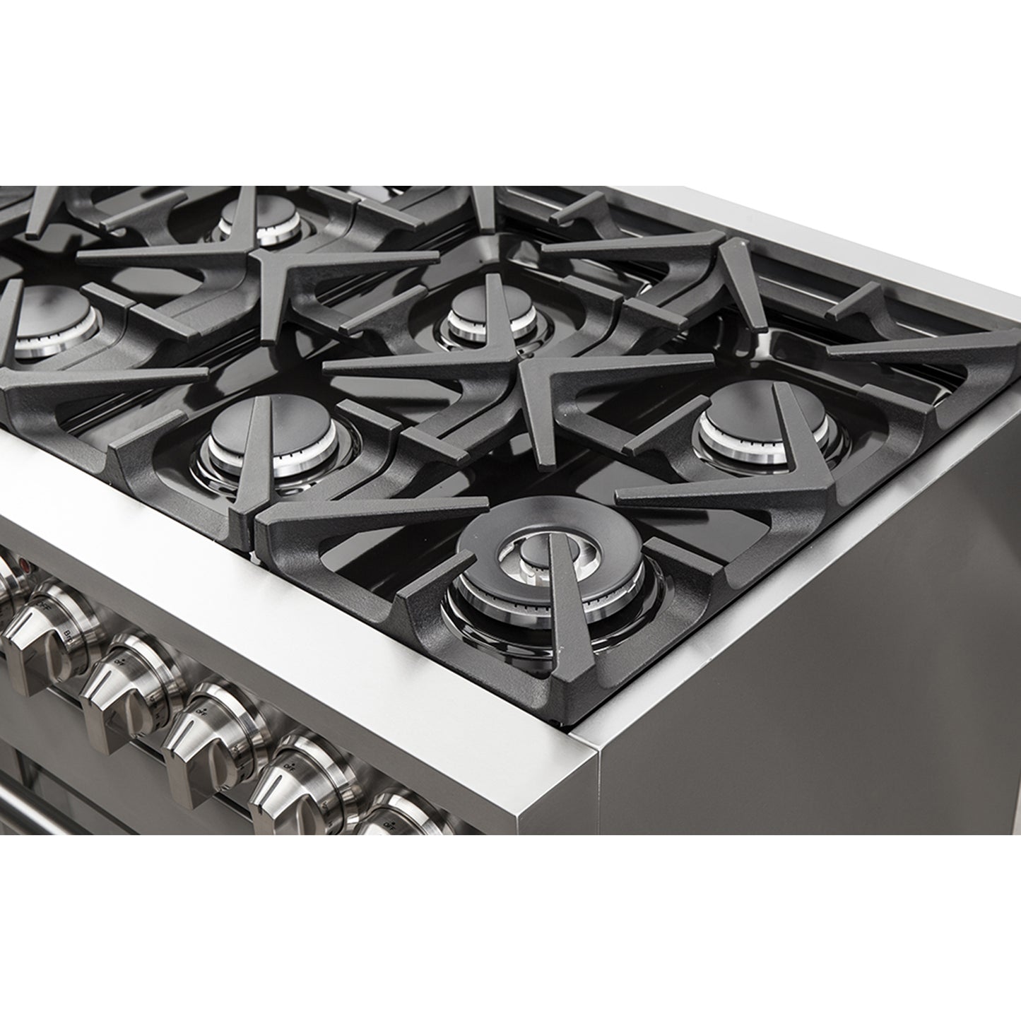 Forno Massimo 48-Inch Freestanding Dual Fuel Range, 8 Burners, Double Convection Ovens