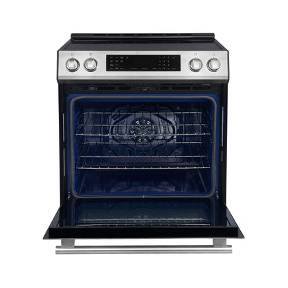 Forno Donatello Espresso 30-Inch Slide-In Stainless Steel Induction Range, Convection Oven, 5 Cooking Zones, Touch Control Panel
