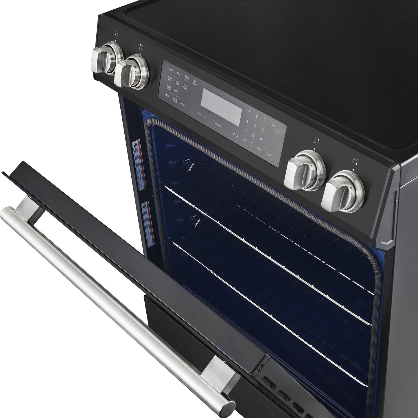 FORNO 2-Piece Black Kitchen Bundle - 30" Induction Range and 36" Bottom Freezer Refrigerator