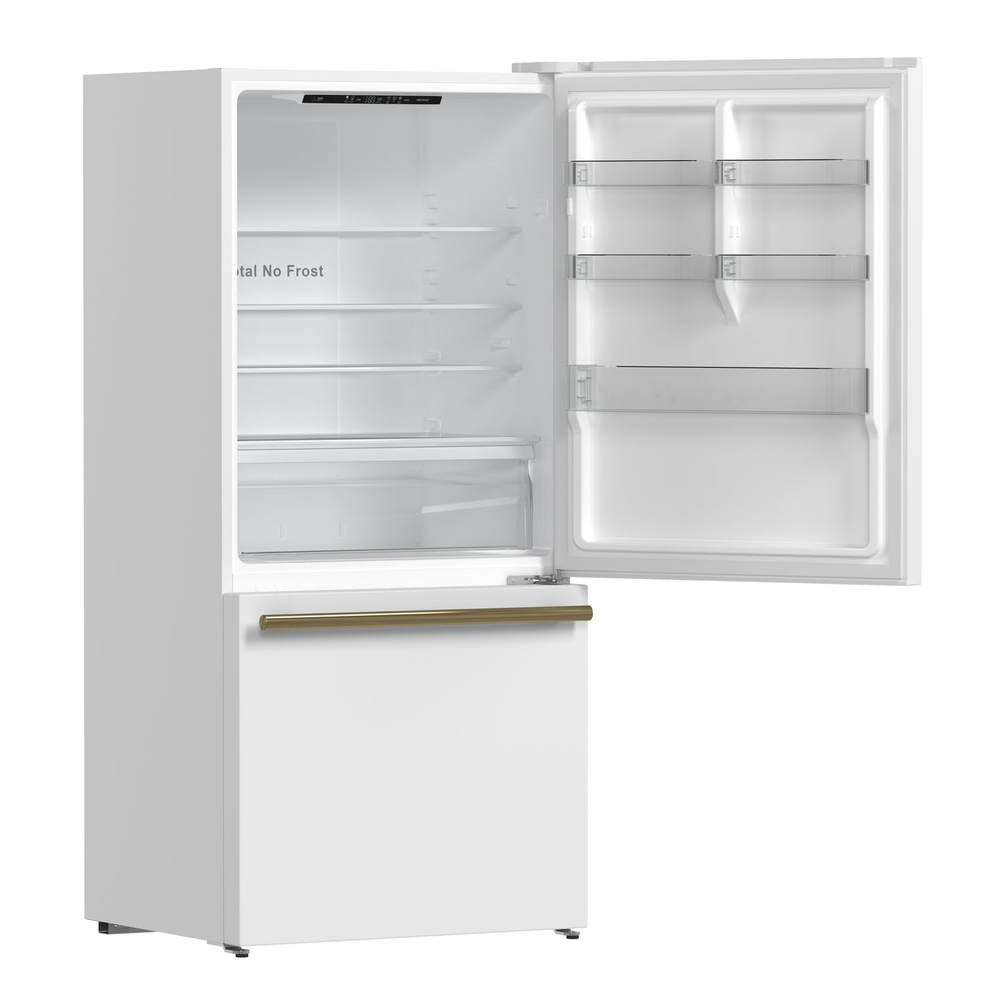 FORNO 2-Piece White Kitchen Bundle - 30" Induction Range and 31" Bottom Freezer Refrigerator
