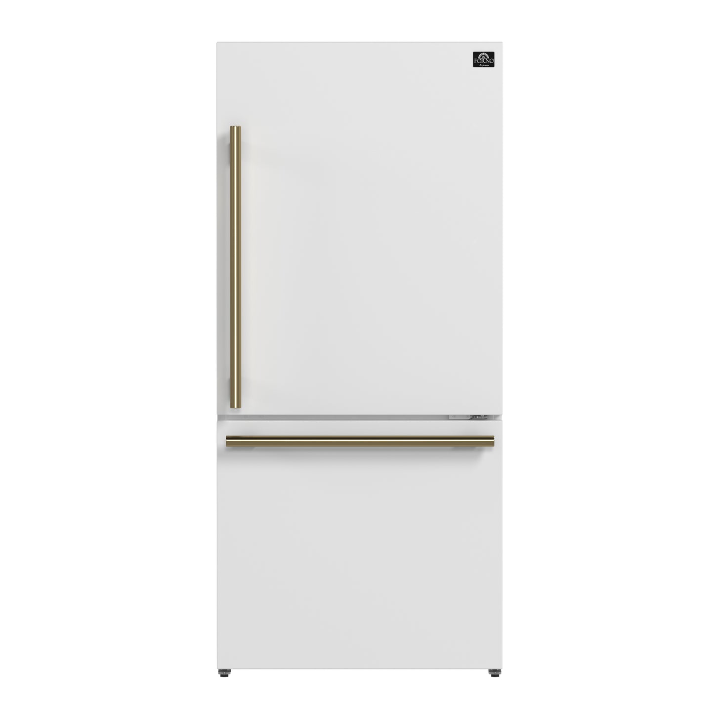 FORNO 2-Piece White Kitchen Bundle - 30" Induction Range and 31" Bottom Freezer Refrigerator
