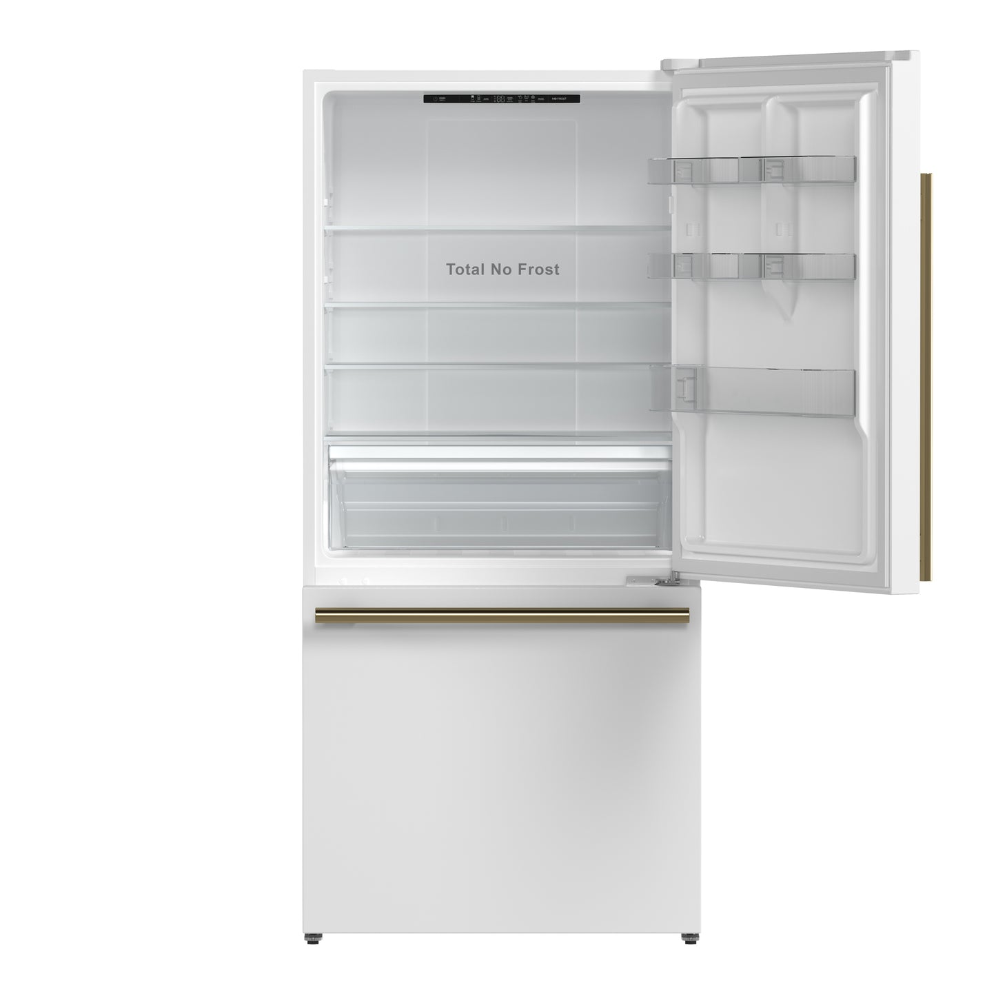 FORNO 2-Piece White Kitchen Bundle - 30" Induction Range and 31" Bottom Freezer Refrigerator