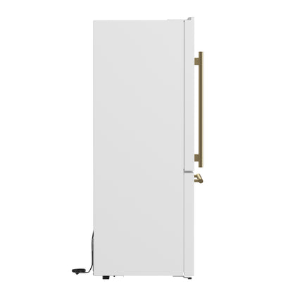 FORNO 2-Piece White Kitchen Bundle - 30" Induction Range and 31" Bottom Freezer Refrigerator