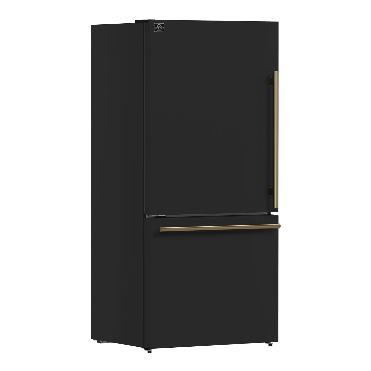 FORNO 2-Piece Black Kitchen Bundle - 30" Induction Range and 31" Bottom Freezer Refrigerator
