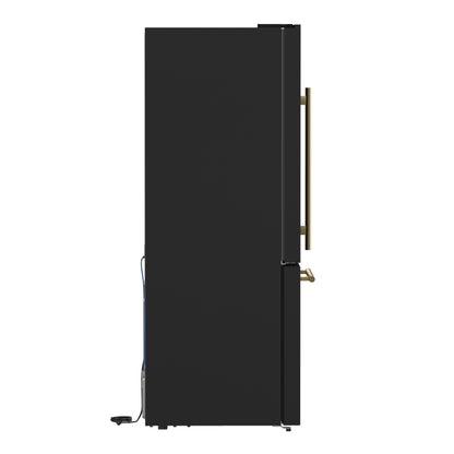 FORNO 2-Piece Black Kitchen Bundle - 30" Induction Range and 31" Bottom Freezer Refrigerator