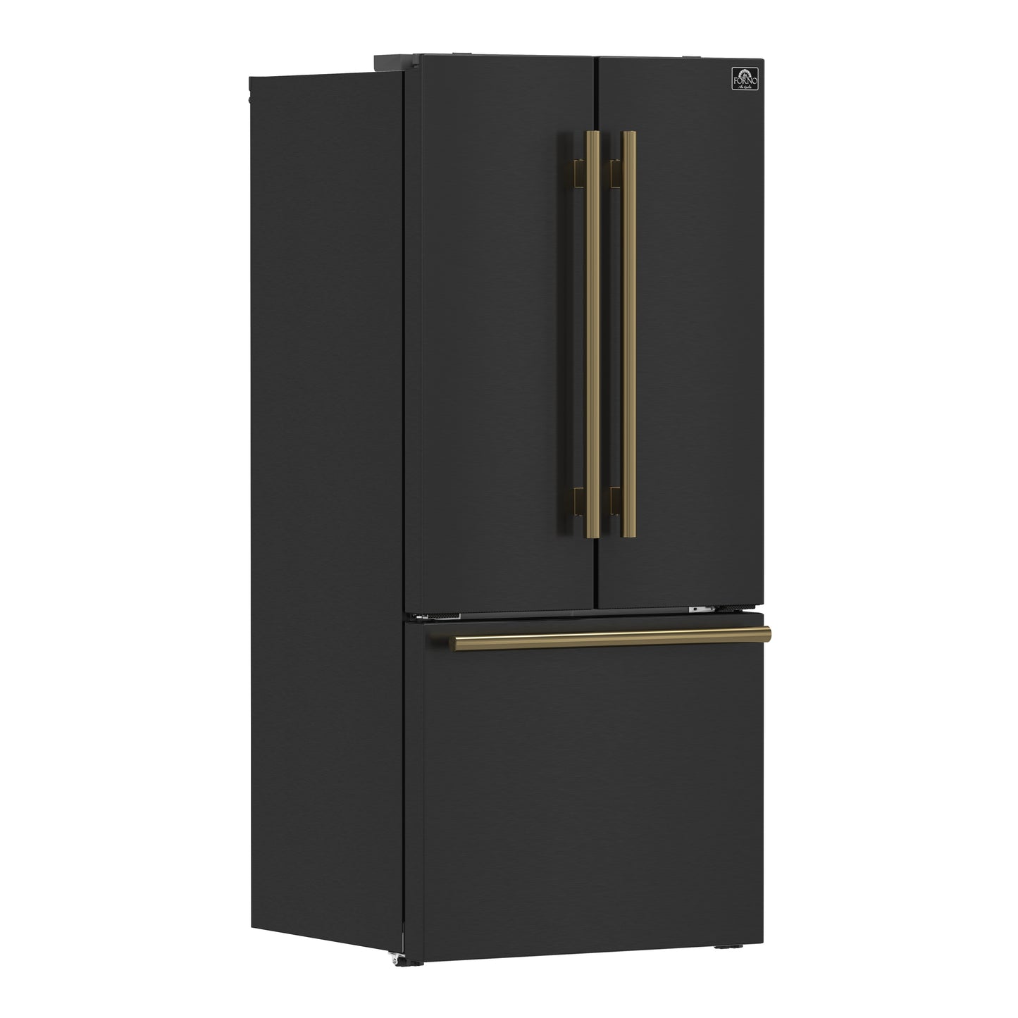 FORNO 2-Piece Black Kitchen Bundle - 30" Induction Range and 31" Bottom Freezer Refrigerator