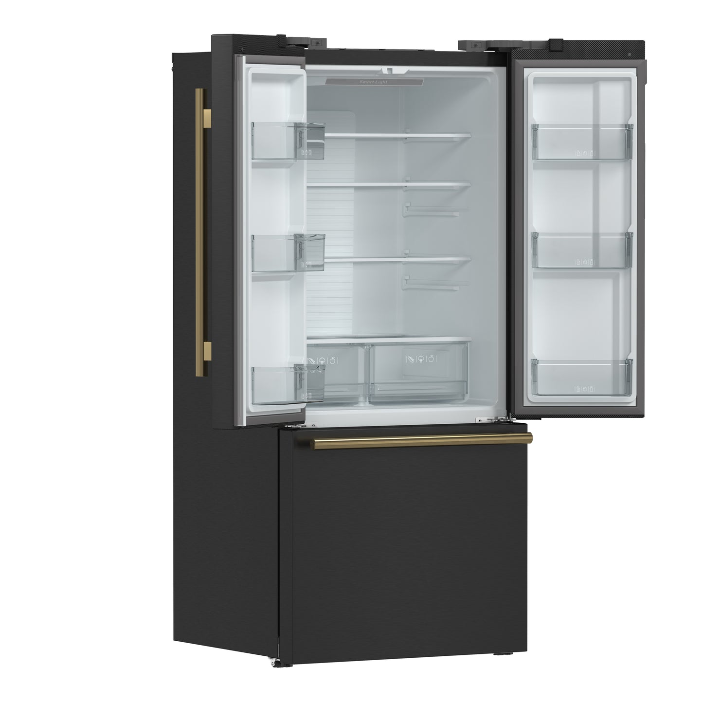 FORNO 2-Piece Black Kitchen Bundle - 30" Induction Range and 31" Bottom Freezer Refrigerator