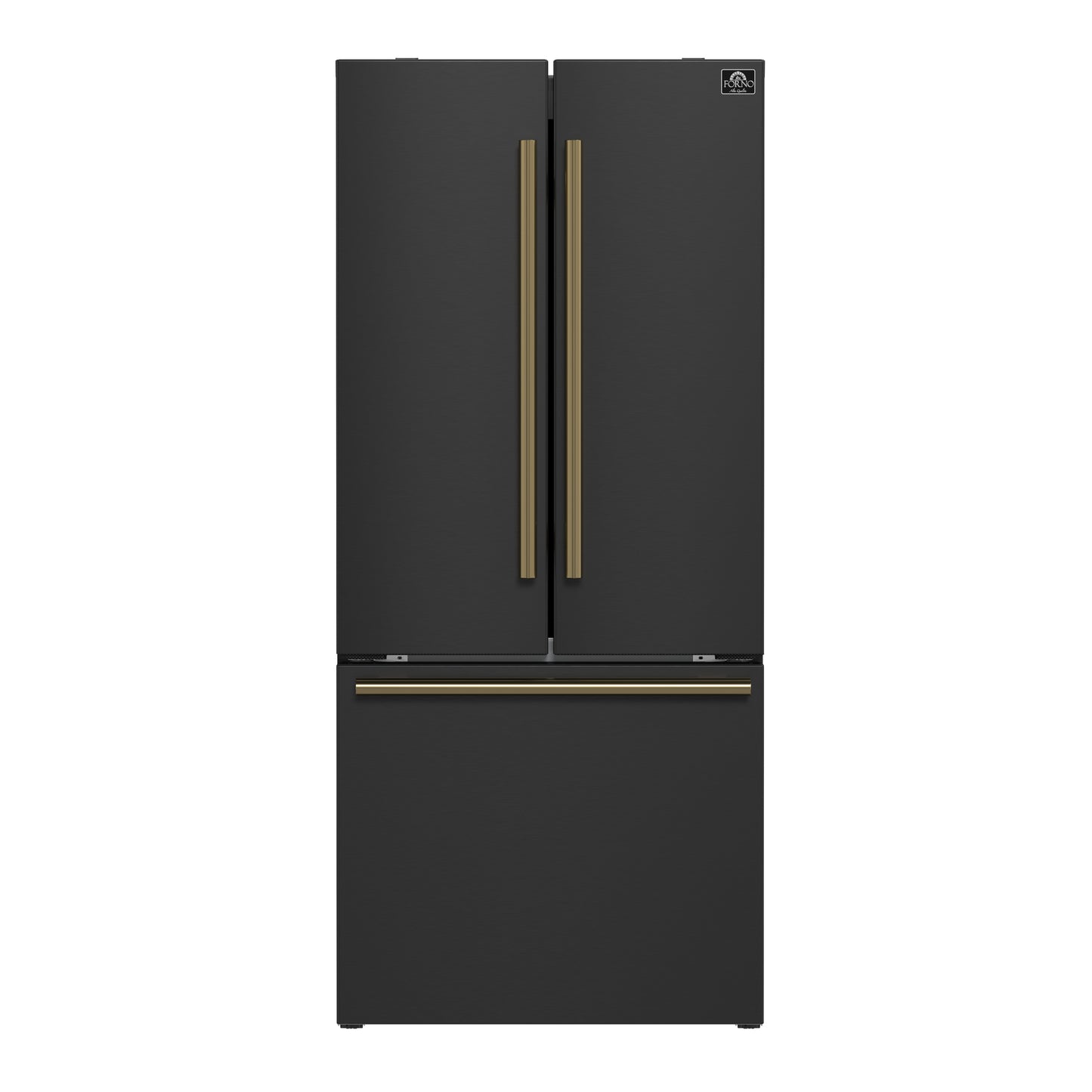 FORNO 2-Piece Black Kitchen Bundle - 30" Induction Range and 31" Bottom Freezer Refrigerator