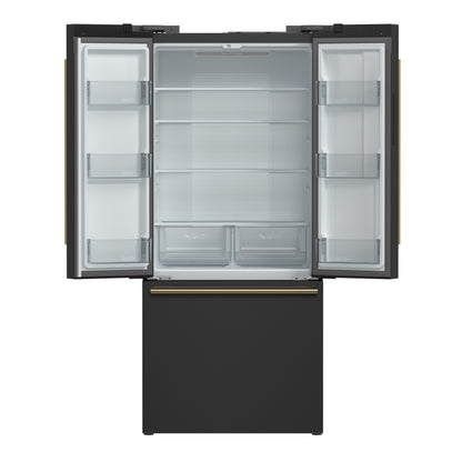 FORNO 2-Piece Black Kitchen Bundle - 30" Induction Range and 31" Bottom Freezer Refrigerator